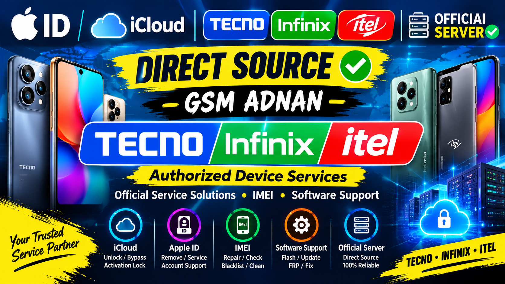 ID ICLOUD TECNO INFINIX ITEL OFFICIAI SERVER DIRECT SOURCE ✅